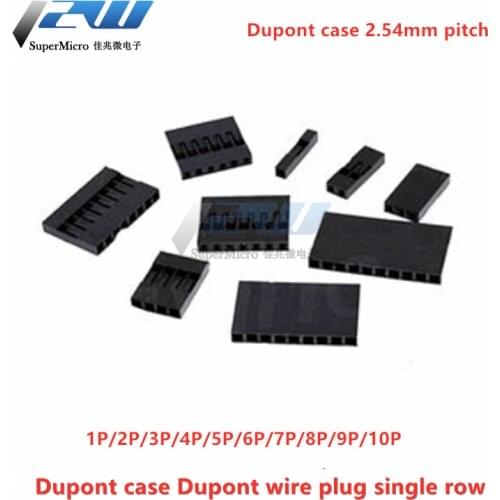 50pcs Dupont Plastic Shell 1Pin 2Pin 3Pin 4Pin 5Pin 6Pin 7Pin 8pin 9pin 10pin 2.54mm Dupont Connector 1P / 2P / 3P