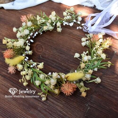 CC Hairband Flower Headbands Wedding Hair Accessories for Women Bridesmaids Hairbands Jewelry Garland 100% Handmade Gift DD05