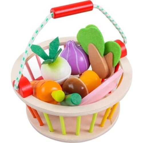 Wooden Fruits And Vegetables Magnetic Cut And Play House Simulation Childrens Toys Kitchen Set Puzzle Childrens Toys