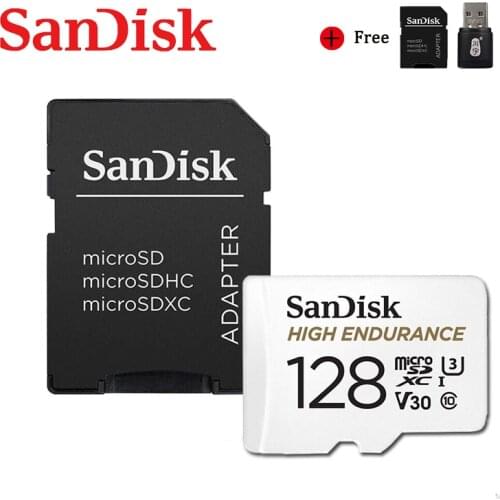 SanDisk HIGH ENDURANCE Micro SD 128GB 64GB 32GB 256GB Microsd Memory Card U3 V30 4K Flash MicroSD Card for Monitor Video Car DVR