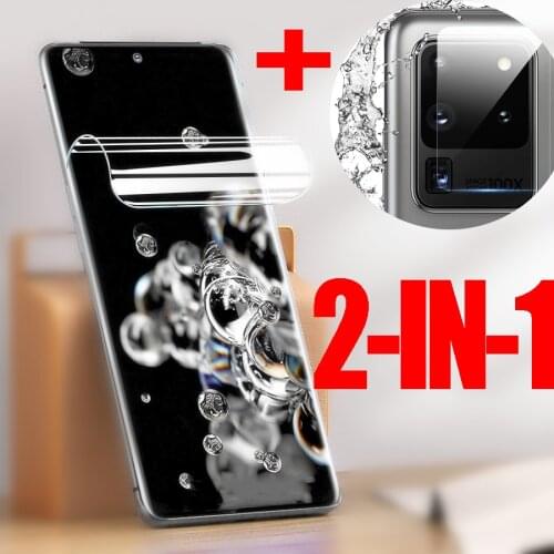 2in1 Hydrogel Film Screen Protector For Samsung Galaxy S10 S20 S9 S8 Plus Note 20 Ultra 10 9 8 S7 edge A51 A50 A71 A70 Not Glass