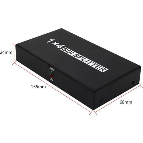 HD,SD,3G SDI Splitter 1X4 distributor SDI Splitter amplifier with eu power adapter for Projector Monitor( 4-port out,1-port in)