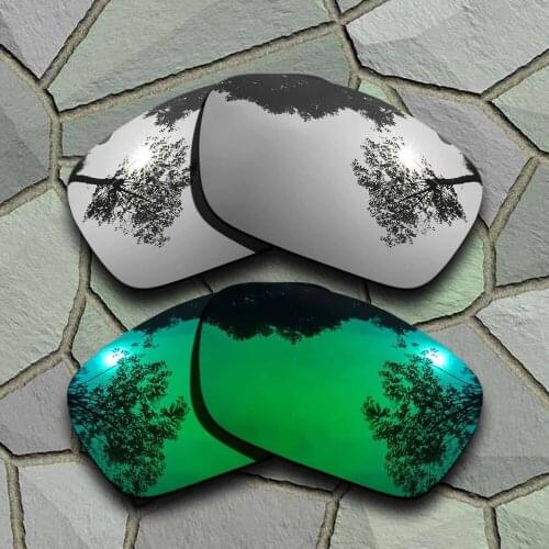 Chrome&Jade Green Sunglasses Polarized Replacement Lenses for Oakley Fuel Cell