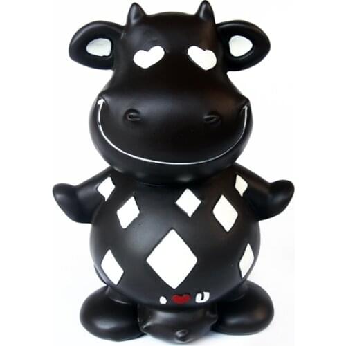 Cow Piggy Bank Money Box Black and White Doughnut Creative Birthday Present for Kids and Child School Gift Toy Home Desk Decor