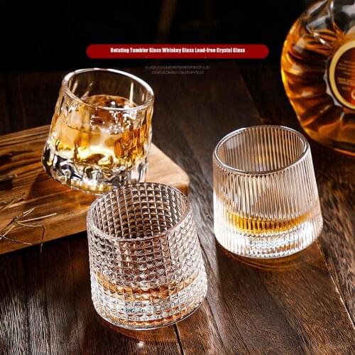 150ml Creative Rotating Tumbler Glass Whiskey Glass Lead-free Crystal Glass Thickened Glass Gyro Wine Glass Water Cup