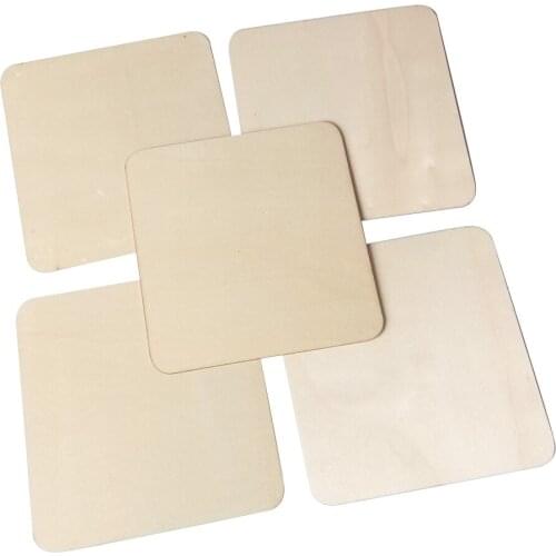 10pcs 2.7Inch Unfinished Wood Square Crafts Blank Wood Pieces Wooden Cutout Tiles for Painting Writing DIY Arts Crafts Project