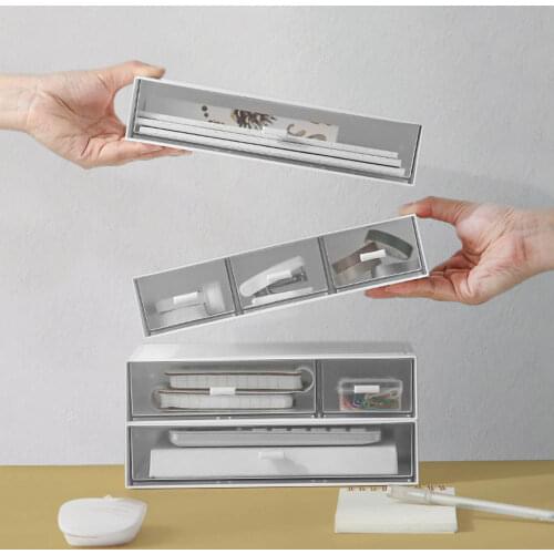 Drawer Type Desk Organizer Storage Box Desktop Stationery Organizer Sorting Box Makeup Storage Box Office Accessories Supplies