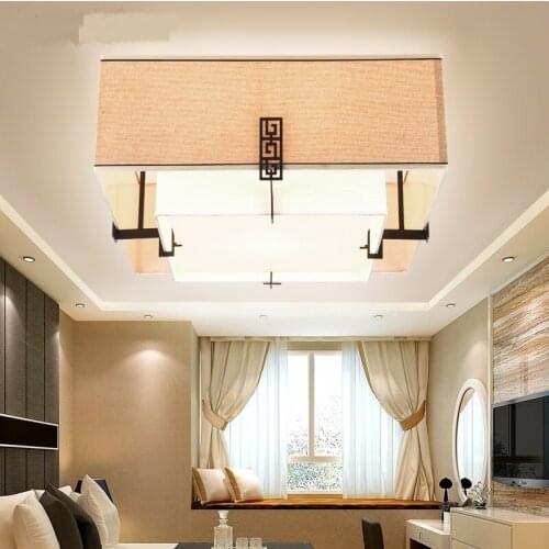 New Chinese Double Bed Square Ceiling Lamp Bedroom Modern Living Room led Restaurant Learning Light classical ZA627 ZL120