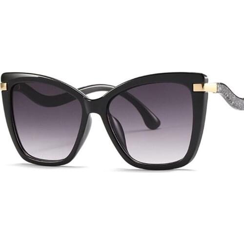 New Trendy Cat Eye Sunglasses Men Black Blue Goggles 6 Color For Vintage Sun Glasses Personalized Temple Luxury Designer UV