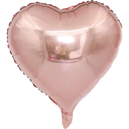 APRICOT 6pcs 18inch Rose Gold Star Heart Metallic Color Infatable Foil Balloon for Party Wedding Valentines Day Decoration Gift