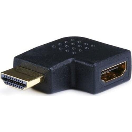 Gold Plated HDMI Right Angle Port Saver Adapter (Male to Female) - 90 Degree - Vertical Flat Left