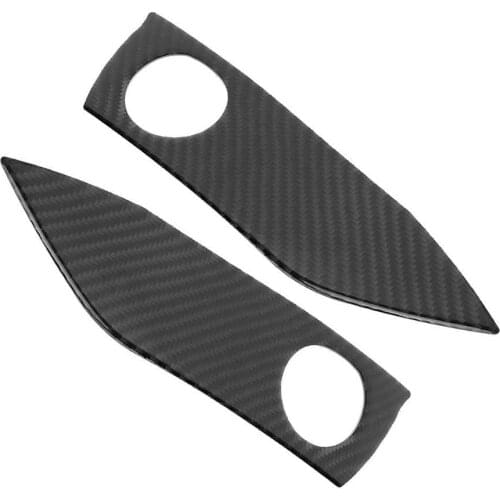 2pcs Carbon Fiber Warning Light Switch Panel Trim Frame Fits for Toyota RAV4 2006-2012