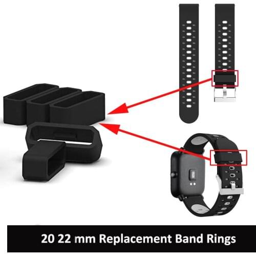 2-10 Pieces Rubber Watch Band Strap Loops Black Silicone Replacement Resin Watch Bands Keeper Holder Retainer Size 20mm 22mm