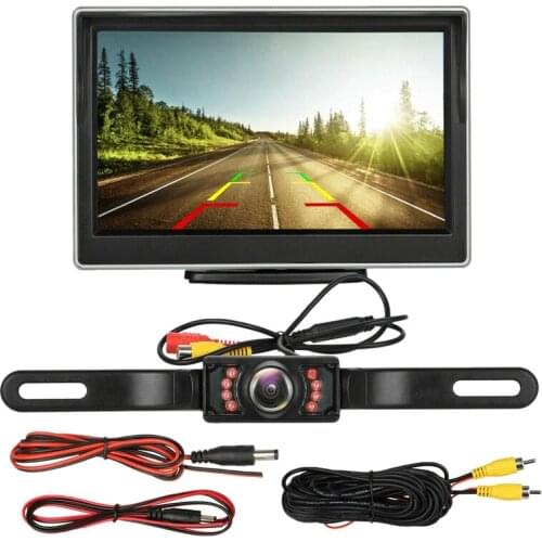 Novel-Car License Backup Camera Rear View HD Parking System Night Vision 5 Inch Car Monitor TFT LCD Screen HD Digital