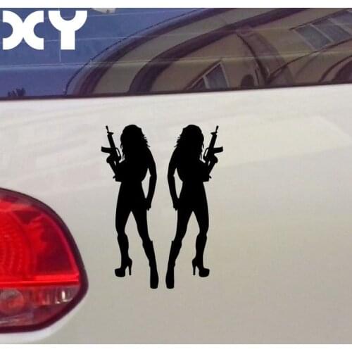 Sexy Girl Waterproof Car Funny Stickers And Vinyl Decals High Quality Motorcycle Sticker/Reflective Silver White/black Drop Ship