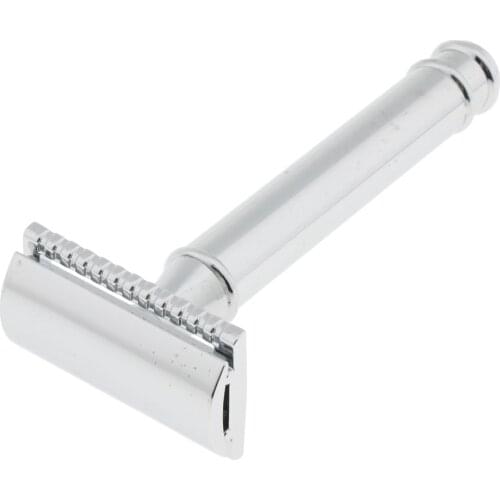 Sliver Long Handle Safety Razors Men Beard Face Hair Cleaning Grooming Tool, Great Gifts for Father, Husband or Friends
