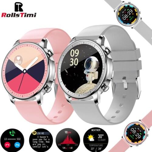Rollstimi Smart Watch Lady men Full Touch Fitness Tracker Blood Pressure fashion Women Smart wristband for Xiaomi Android IOS