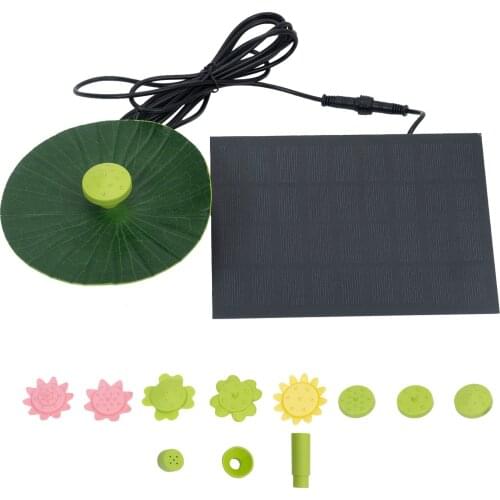 Solar Fountain with Fake Lotus Leaf 9 Nozzles Flower Water Pump Solar Panel Garden Pond Fountain Water Pump for Bird Bath Patio