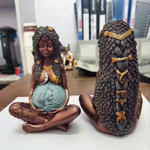 Ghia Mother Earth Statue Resin Mother Goddess Resin Figurine Garden Outdoor Sculpture Crafts Home Mama Earth 3D Art Decoration