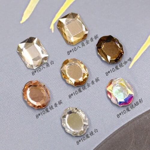 Swarovsky 30Pcs Nail Rhinestones Shape AB Color Flat Back Bottom Shiny Crystal Gems Stone Beads 3D Nail Art Decorations