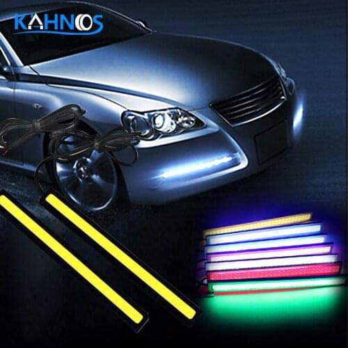 LED Daytime Running Lights for Cars Auto 12v Car Led Fog Lights with Turn Strip Auto Bar Light Stripe Car Lamp Decoration