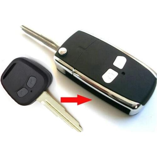 High Quality Blank Modified Flip Folding Remote Key Shell Case For Mitsubishi Lancer 2 Buttons Fob Key Cover