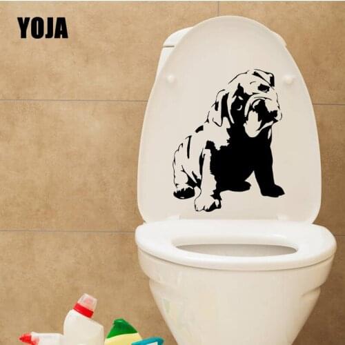 YOJA 18X22.9CM English Bulldog Dog Pet Animal Wall Sticker Home Decor Toilet Seat Decal T5-1482