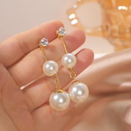 New Vintage Pearl Earrings For Women Korean Fashion Geometry Woman Earrings Trendy Tide Jewelry Accessories Wholesale 2021