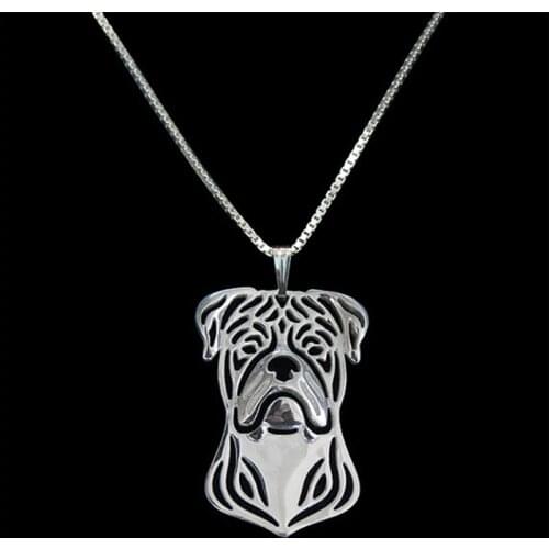 American cute Bulldog jewelry Necklace Women gift Trendy Gold/ Silver plated