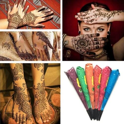 1pc 30g Henna Cones Indian Henna Tattoo Paste Brown Red Henna Cones For Temporary Tattoo Body Art Sticker Mehndi Body Paint Hot