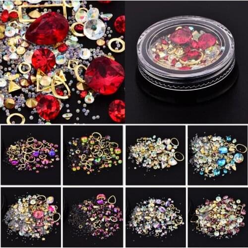 120Set/Lot 4cm Mixed Black Box Magic Color Tip Flat Bottom Diamond Fairy Jewelry Stone Rhinestone Decoration HA2265