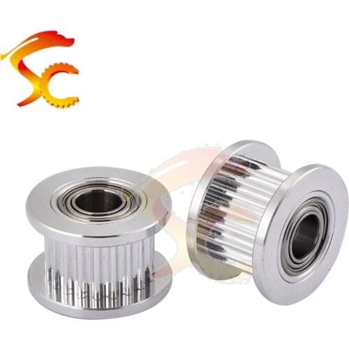 2PCS 3D printer accessories 2GT 32 tooth Idle pulley 32 teeth timing pulley for belt width 10mm bore 5mm with wheel