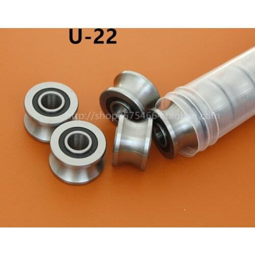 20pcs/lot U22 U groove pulley bearings U-22 8x22.5x14.5x13.5 mm wheel ball bearing