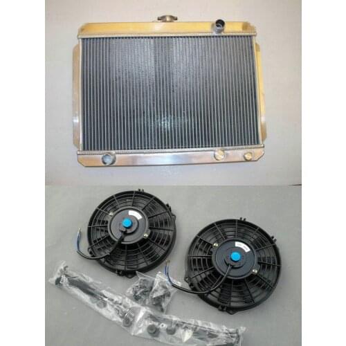 Aluminum Radiator + 2*Fans For HOLDEN Gemini TX TC TD TE TF TG RB Manual 56mm 3 ROW 1975-1986 75 76 77 78 79 80 81 82 83 84 85