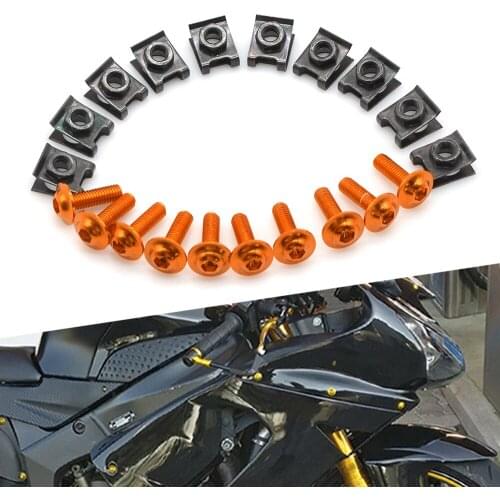 6MM Motorcycle CNC Fairing Screw Fastener Clips Body Spring Nut Bolts For 950SM 640 990 SupeR 950 AdventuRe R 1090 790 1050 125