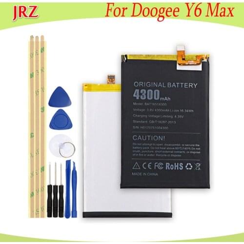 3.8V 4300mAh Long Time Standy battery For Doogee Y6 Max phone Replacement Batteries With Tools For Doogee Y6 Max