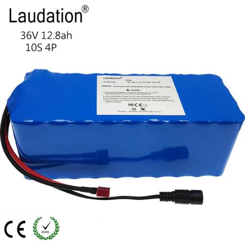Laudation 36V 8ah 10ah 12ah 12.8ah electric bicycle lithium battery rechargeable battery for 42V 12.8ah 500W motor with 15A BMS