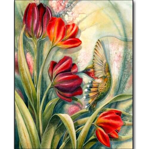 5D DIY Diamond Painting Flowers Vase Cross Stitch Kit Full Drill Embroidery Mosaic Flower Rose Picture of Rhinestones Decor Gift