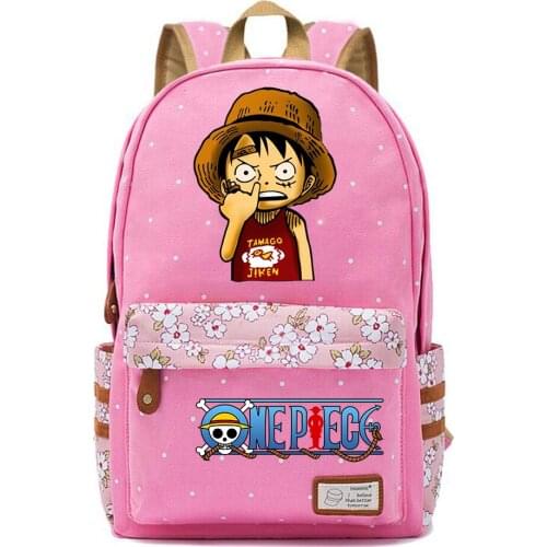 Anime One Piece Canvas Backpack Teenger Schoolbag Casual Packsack Mochila High Quality Unisex Student Travel Laptop Bag