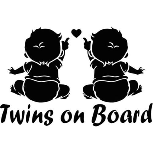 Car Sticker Twin Baby Car Sticker 3D Reflective Motorcycle PVC Modeling 19.1cm * 12.5cm