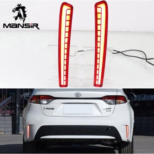 Car LED Rear bumper lights Assembly Rear Fog Lamp Auto Brake Reflector For Toyota Corolla L/LE/XLE US 2019 2020 Backup lamps