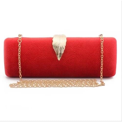 XIYUAN Leaf buckle Velvet Clutch Evening Bags Women Velour Party Wedding handbag Hand Bag Bridal Luxury Mini Day clutch Purse