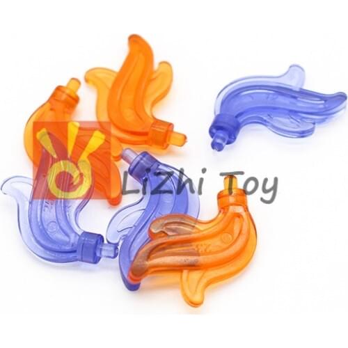 MOC Brick Parts Minifigure Plume Feather Triple Compact / Flame / Water DIY Classic Piece Building Block Toy Accessory
