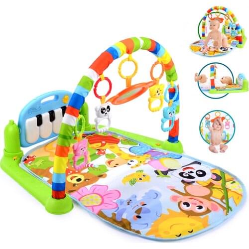 Baby Play Music Mat Kid Rug Crawling Play mat Game Develop Mat with Piano Keyboard Infant Rug Early Education Rack Toys