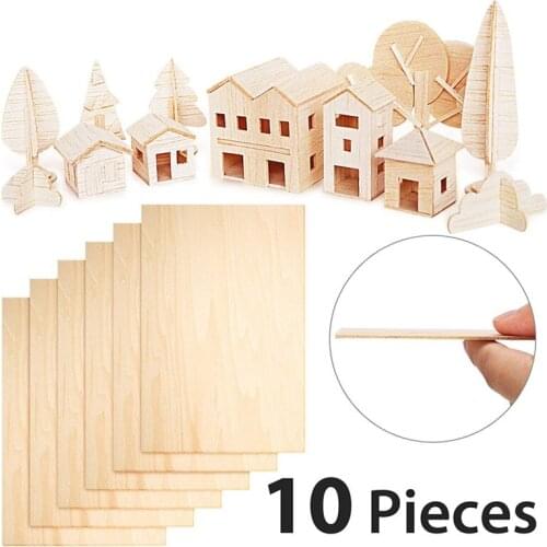300*200*1.5mm 10PCS Balsa Wood Sheet Wooden Plywood Board For DIY Wooden House Aircraft Ship Toys Sculpture Model Projects
