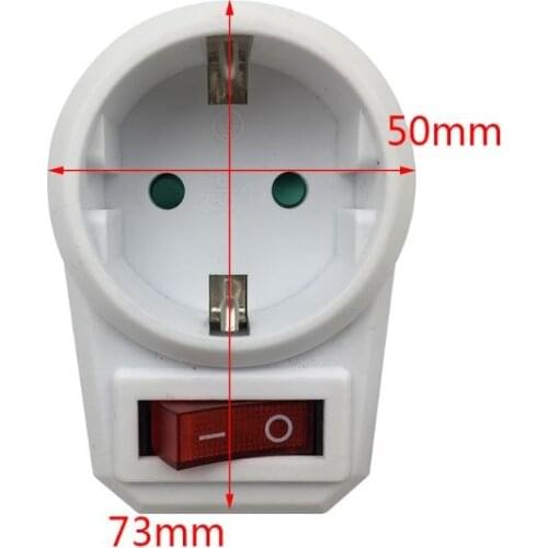 P15D European Conversion Plug 1 to 1 Way Power Adapter Adaptor with Switch EU Travel Socket