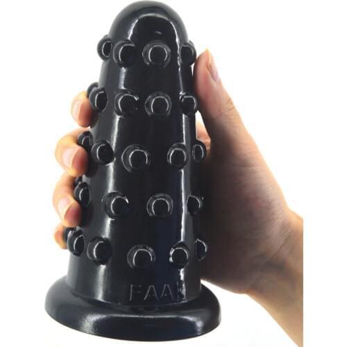 FAAK Unisex With Particles Big Anal Plug Woman G-spot Stimulation Male Prostate Massager Gay Sex Toys Adult Products Sex Shop