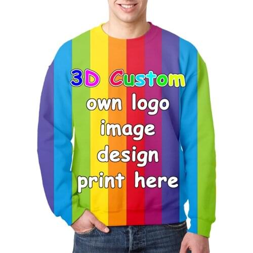 IFPD EU/US Size Customized DIY Your Own Design Printing 3d Sweatshirts Personalized Hiphop Punk Crewneck Sweats Oversized