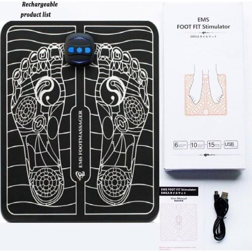 Intelligent Electric Foot Massage Cushion ABS Pulse Acupuncture USB Charge Feet Massager Mat HealthCare Relaxation Treatments