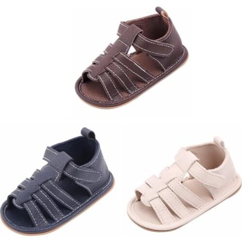 Summer New Children Baby Boy Sandals Hollow Breathable Shoes Toddler Rubber Sole Anit-slip First Walkers Shoes 0-18M 2021